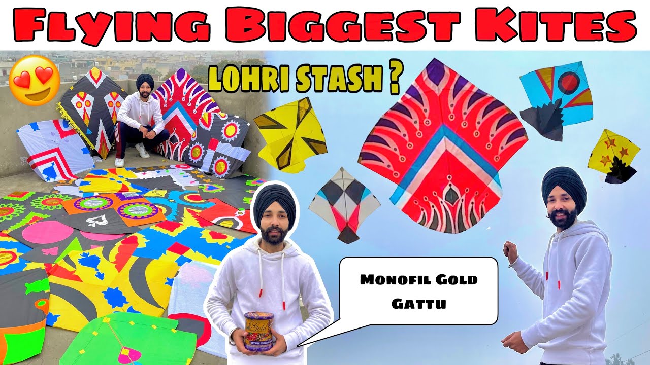 Unboxing Monofil Gold Gattu🔥Kite Stash ? 🤔Flying Big Kites🥰 Pakistani Kites ..