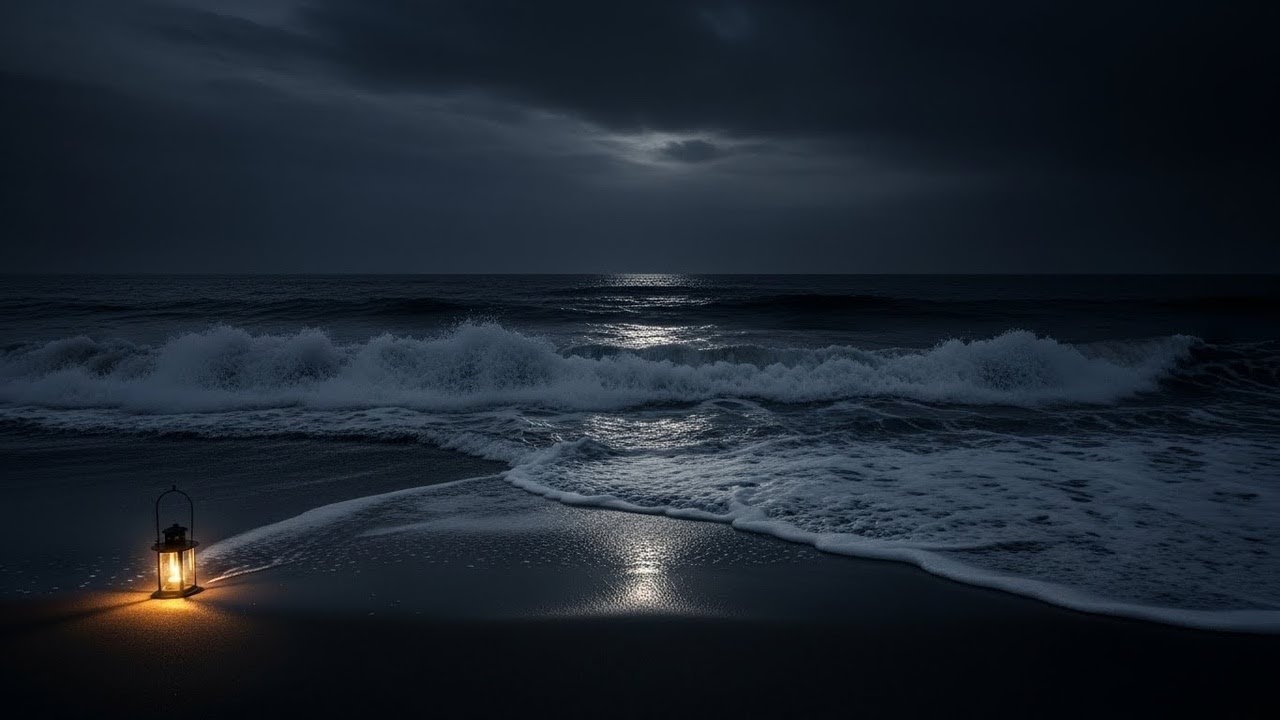 Let Ocean Waves Ease You To Sleep | Calm Rolling Sounds For Full Night Rest | Dark Screen 24 Hours