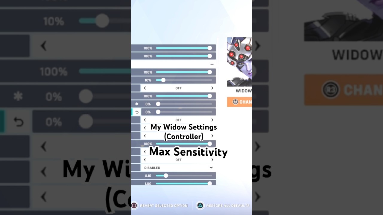 My Widow Settings PS5  (Controller) 