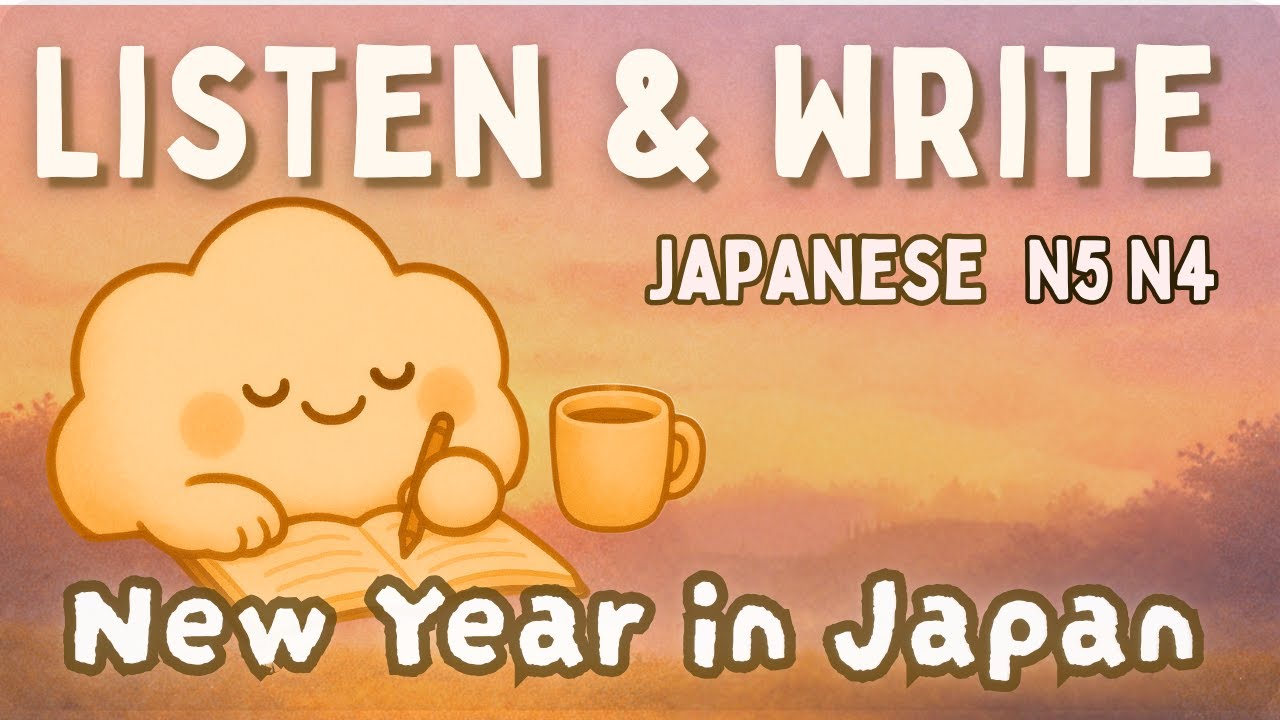 Japanese Dictation & Shadowing 🌅 New Year Morning in Japan | Relax & Learn Japanese