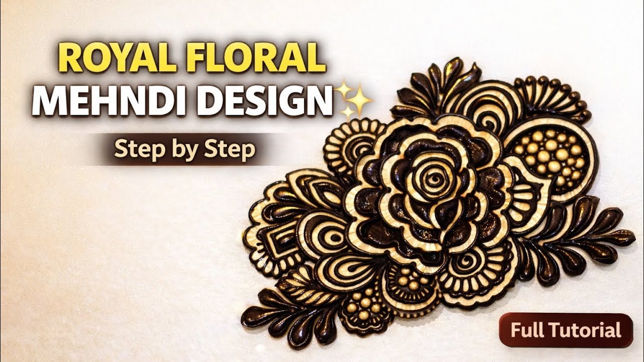 Bold Rose Floral Mehndi Design | Step by Step Arabic Tutorial
