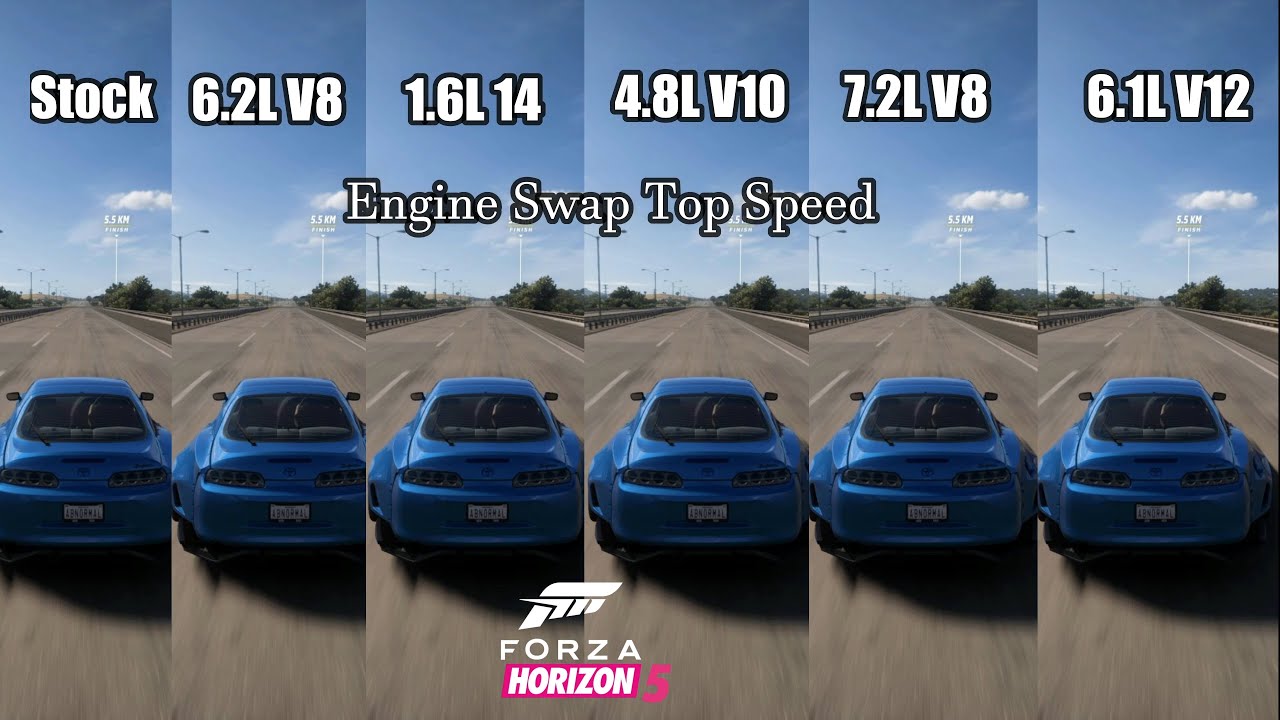 1998 Toyota Supra All Engine Swap Top Speed || Forza Horizon 5 || PC 4K || Which One Is Fastest ??