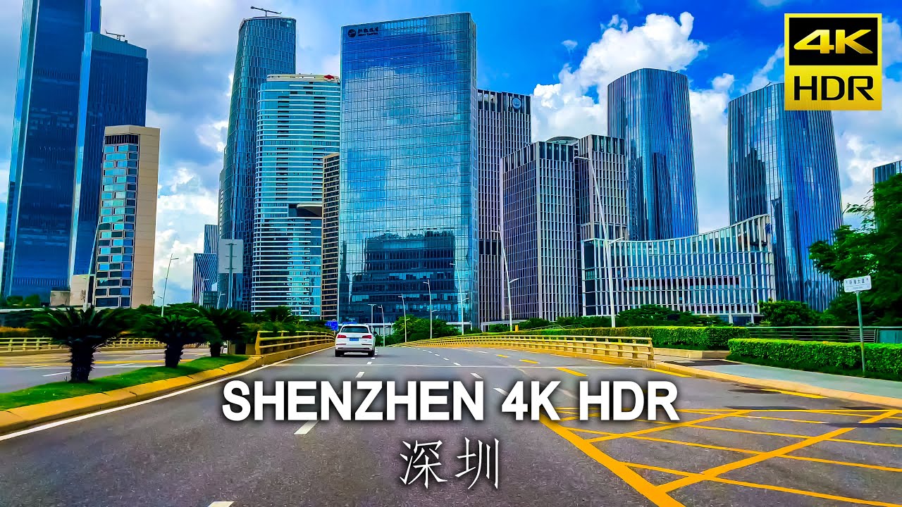 Driving in Shenzhen, China, one of the fastest growing regions in the world, Shenzhen Qianhai｜4K HDR