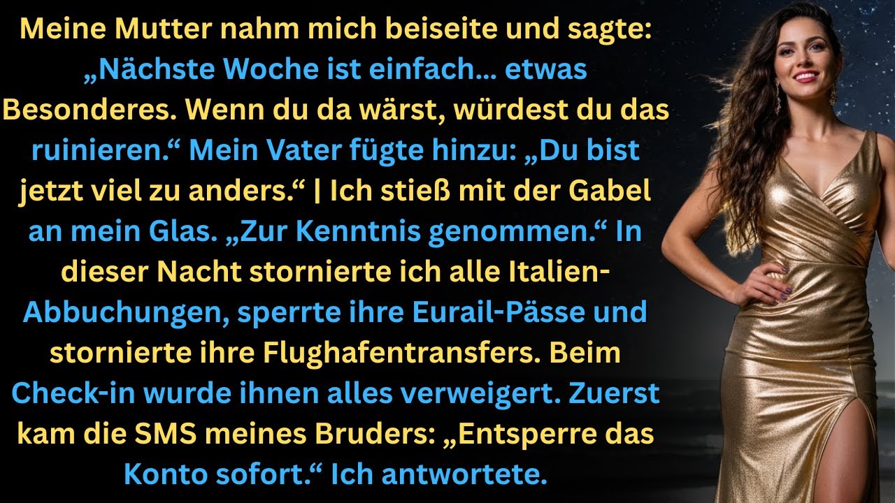 Meine Mutter zog mich beiseite und flüsterte: Nächste Woche ist besonders. Komm bitte nicht.