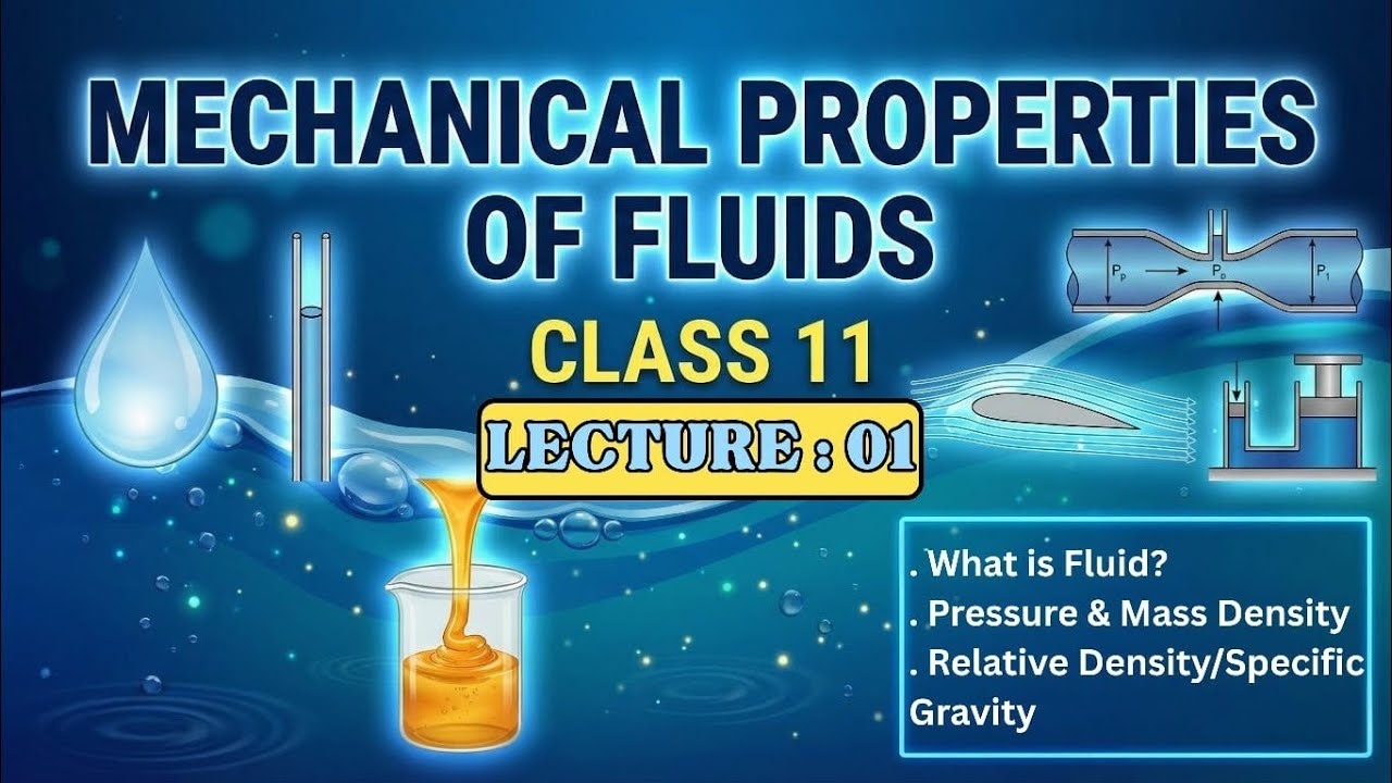 Class 11 Physics|Lecture:1|Mechanical Properties of Fluids|IIT JEE, NEET, BOARD|By:ABHISHEK JHA SIR|