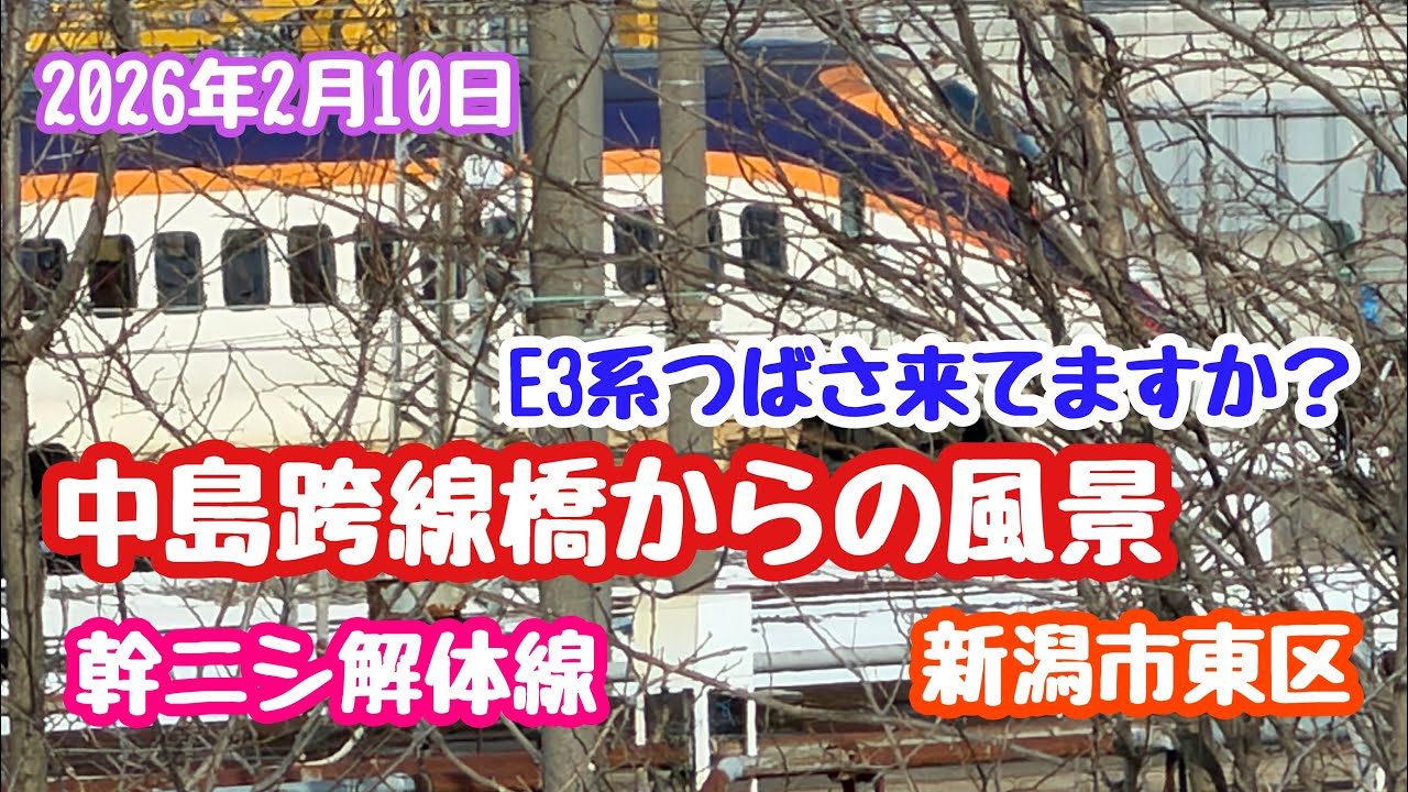 2026年2月10日中島跨線橋からの風景 幹ニシ解体線にE3系つばさ 新潟市東区