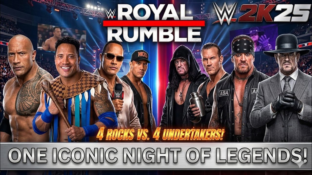 WWE 2K25 4v4 Tag Team Match: Team Rock Takes on Team Undertaker
