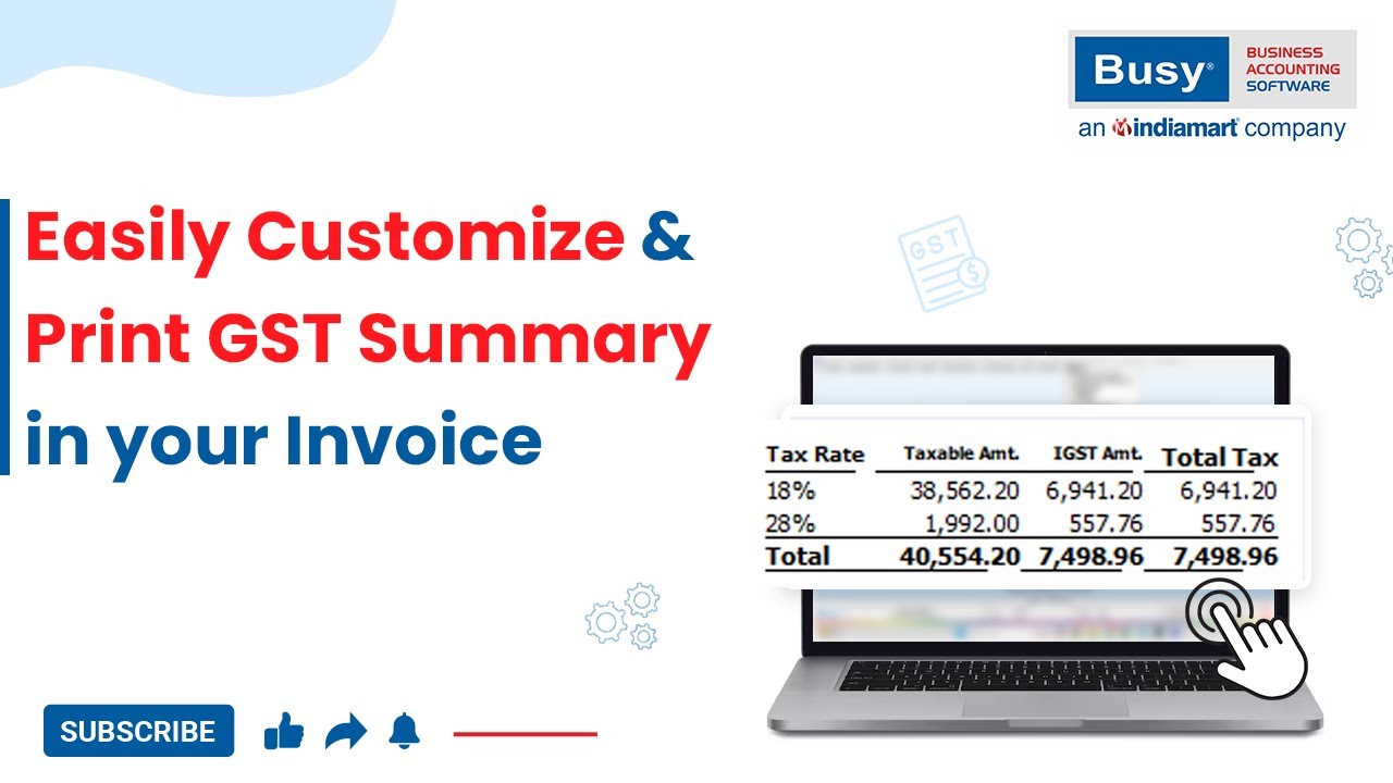 Easily Customize & Print GST Summary in your Invoice (English) | BUSY