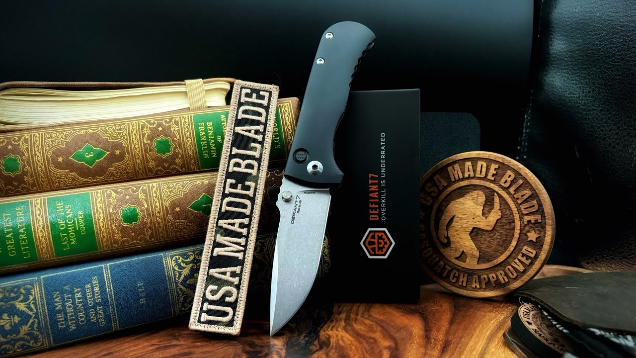 New Defiant-7 Talos Button Lock Flipper (Les George Design)