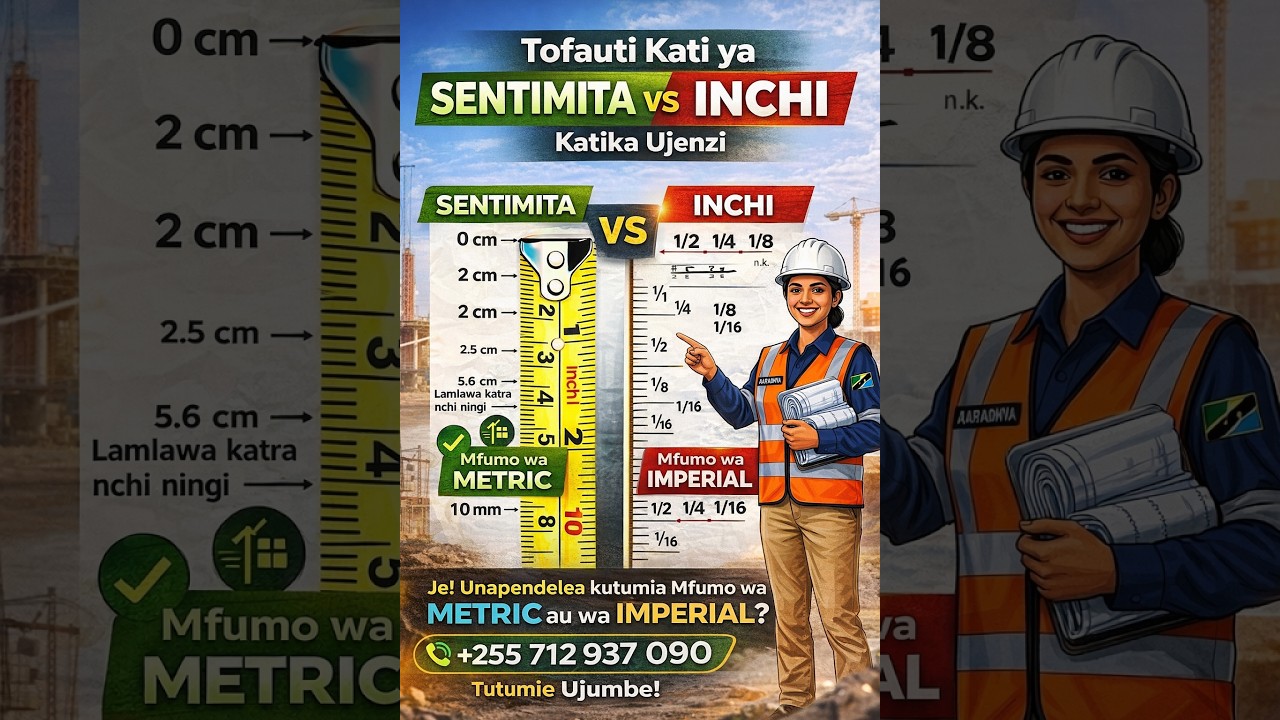TOFAUTI YA INCHI NA SENTIMITA KWENYE UJENZI: USIKOSEE VIPIMO SITE! #vipimsahihi #sentimita #milimita