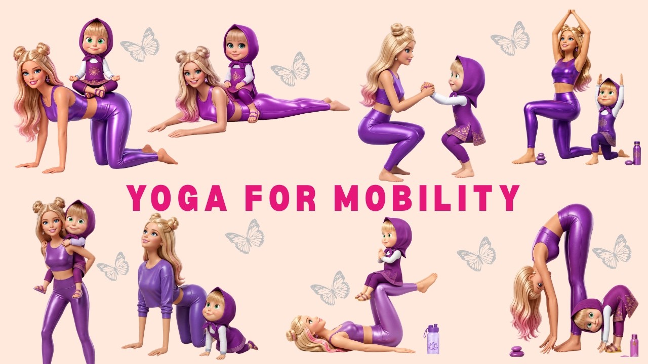 Barbie & Masha Yoga Challenge ⭐ | Easy Yoga for Kids