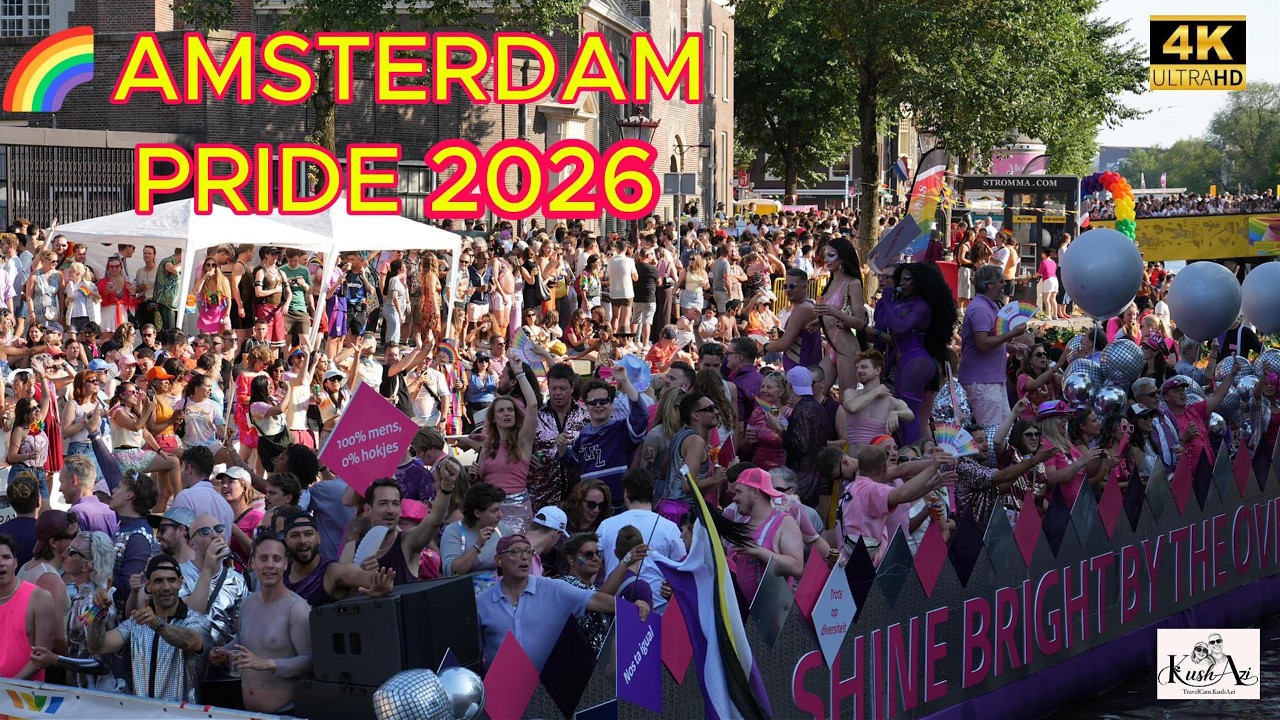 Amsterdam Pride 2026 Canal Parade | 4K Walking Tour