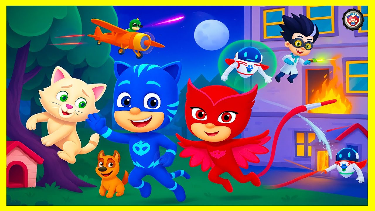 PJ Masks Power Heroes Super Mission! Fires, Robots, Gliders & Romeo’s Tricks!