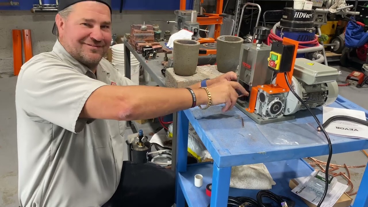 Melting Down Copper Wire into Solid Ingots with Vevor Wire Stripper from HVAC Service Upgrade