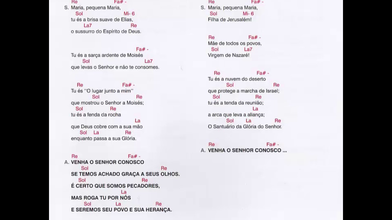 Maria, pequena Maria - Hino
