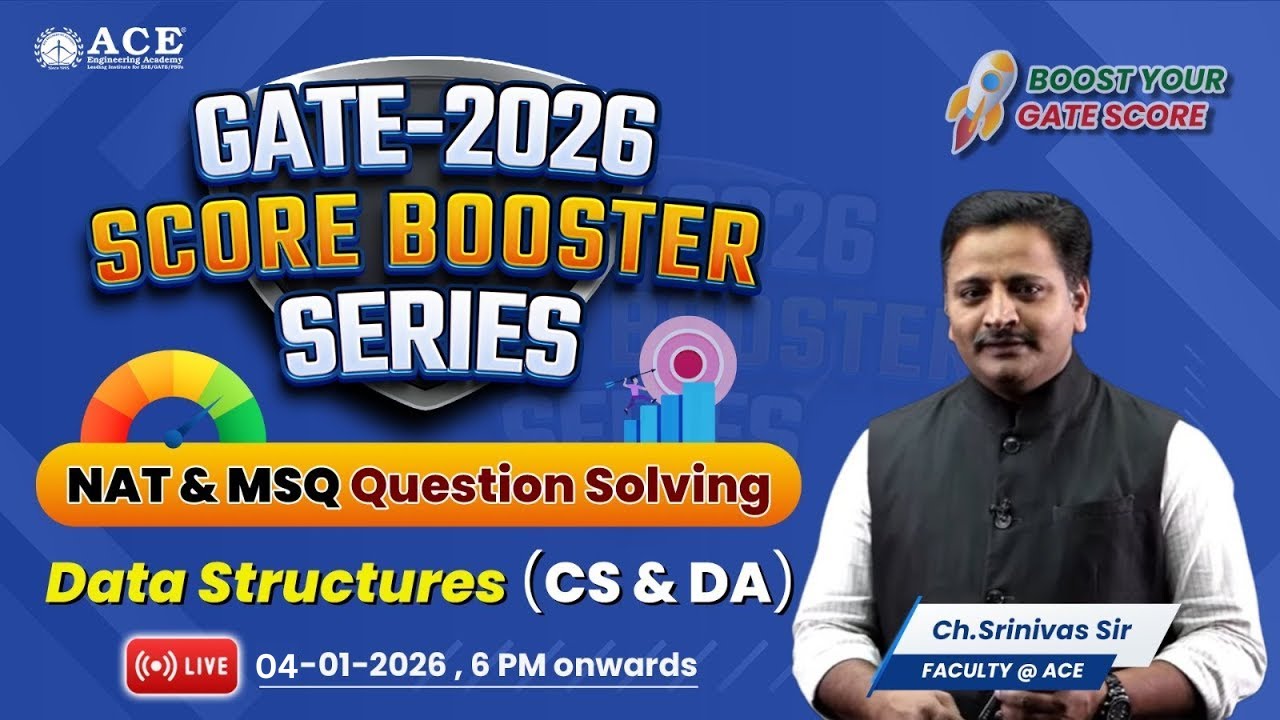 GATE 2026:CSE & DA | Data Structures | Score Booster Series | NAT & MSQ Question Solving |ACE Online