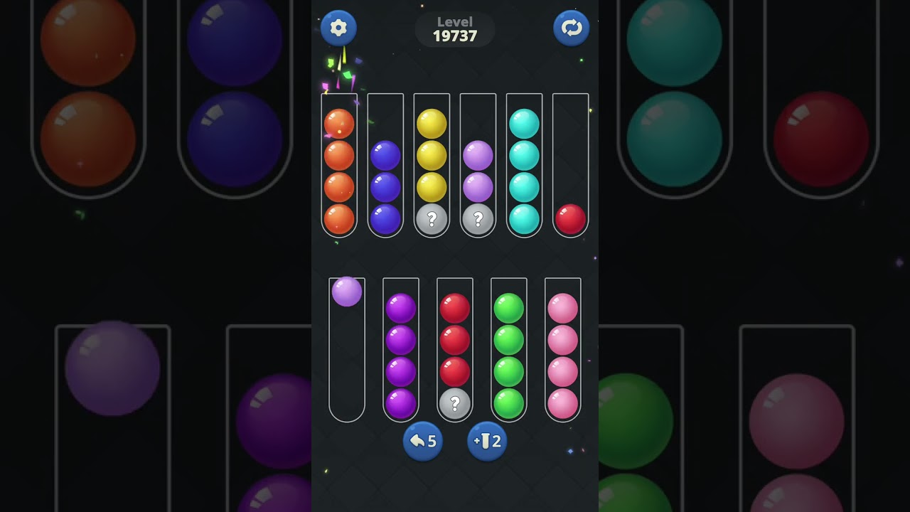 Ball Sort by Infinite Joy: Levels 19736, 19737, 19738