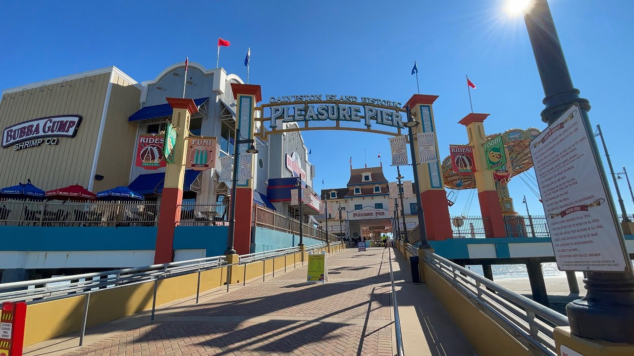 Pleasure Pier Trip and Walkthrough 2025 in Galveston Texas