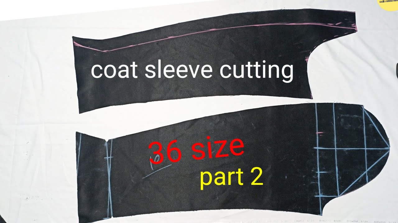 36 size coat sleeve cutting full tutorial | single breast coat sleeve cutting | coat ki baju cutting