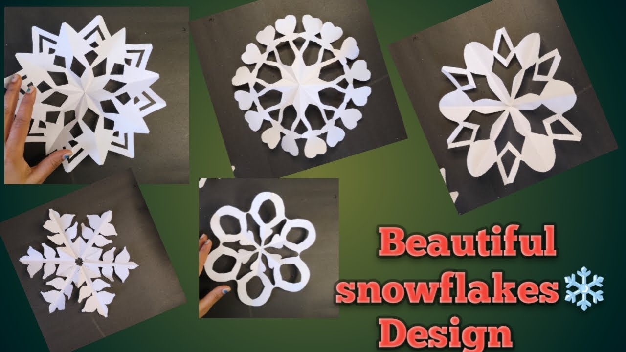 5 Beautiful snowflake | Paper cutting design   snow flake Home decoration ideas