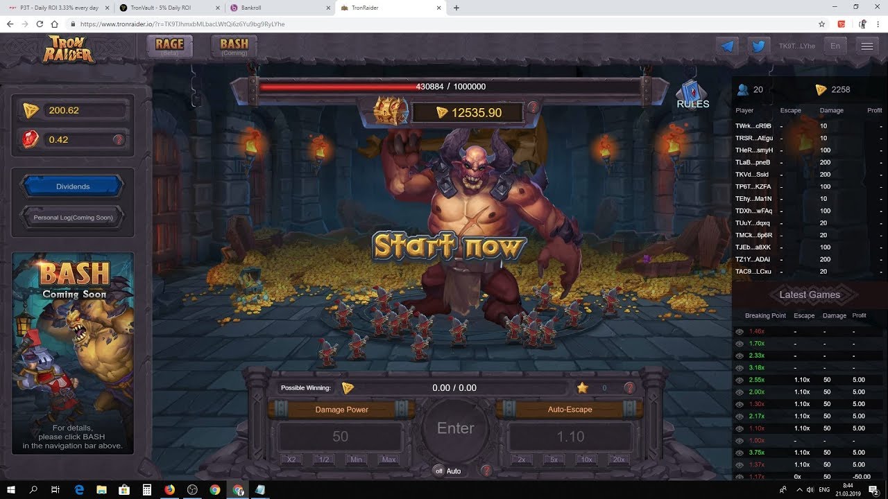 Новый Dapp стартанул  фарм (TRX)   Tronraider -есть возможность заработать на хайпе