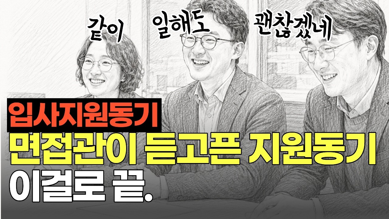 면접관이 듣고 싶어하는 지원동기! 다 잊어도 이거 1개만 기억하자!