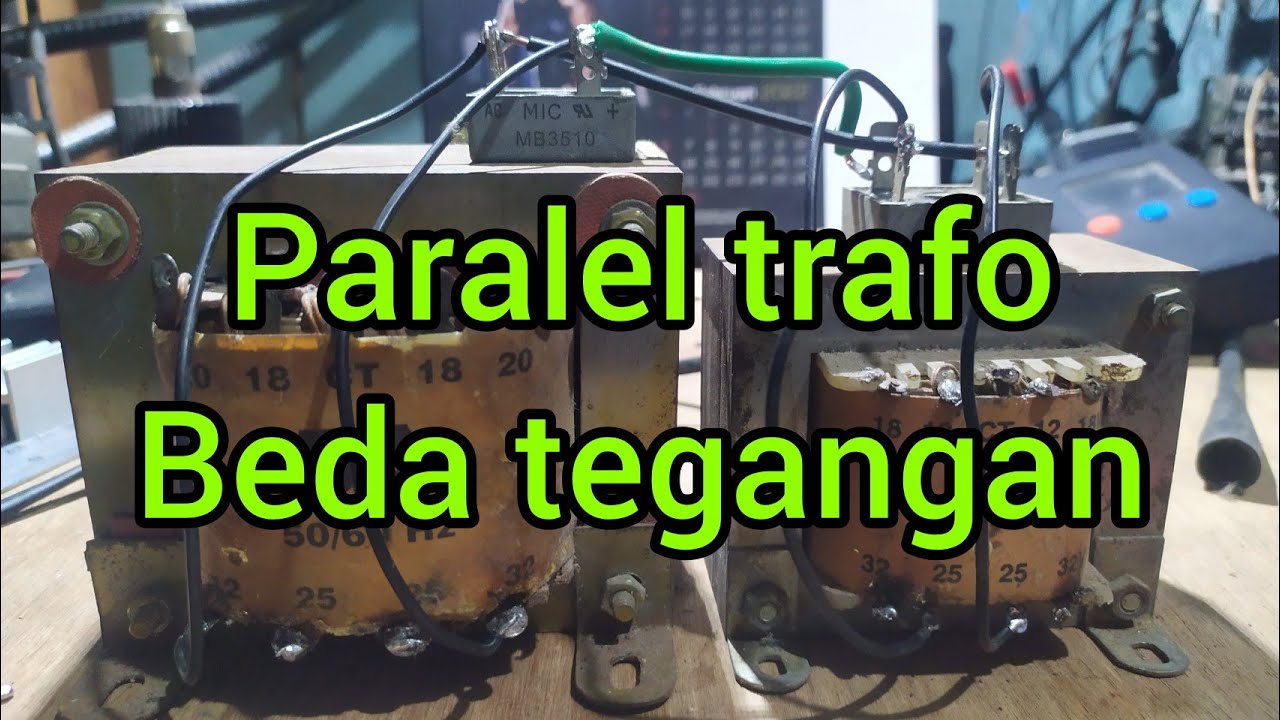 Menggabungkan atau memparalel trafo beda tegangan.