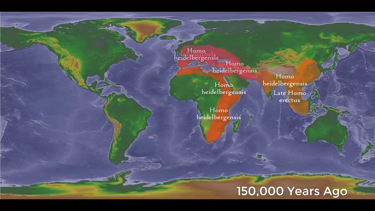 History of the Hominid Populations (Humans, Neaderthals, Denisovans) Timeline HD