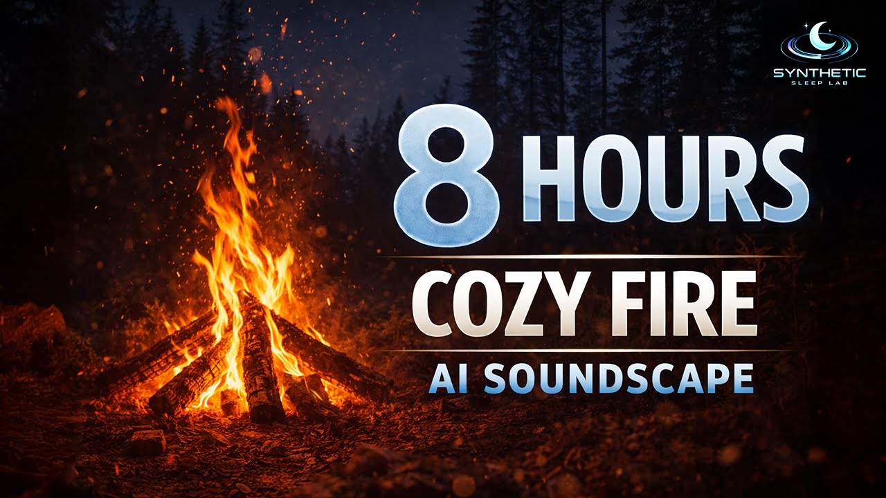 8 HOURS Cozy Fire AI Sleep Soundscape 🌙 Black Screen