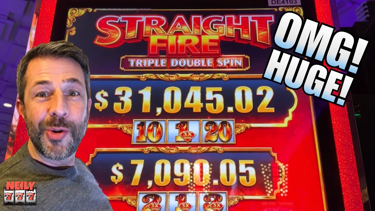 Я был приятно удивлен этим огромным выигрышем на игровом автомате Straight Fire Triple Double Spin!