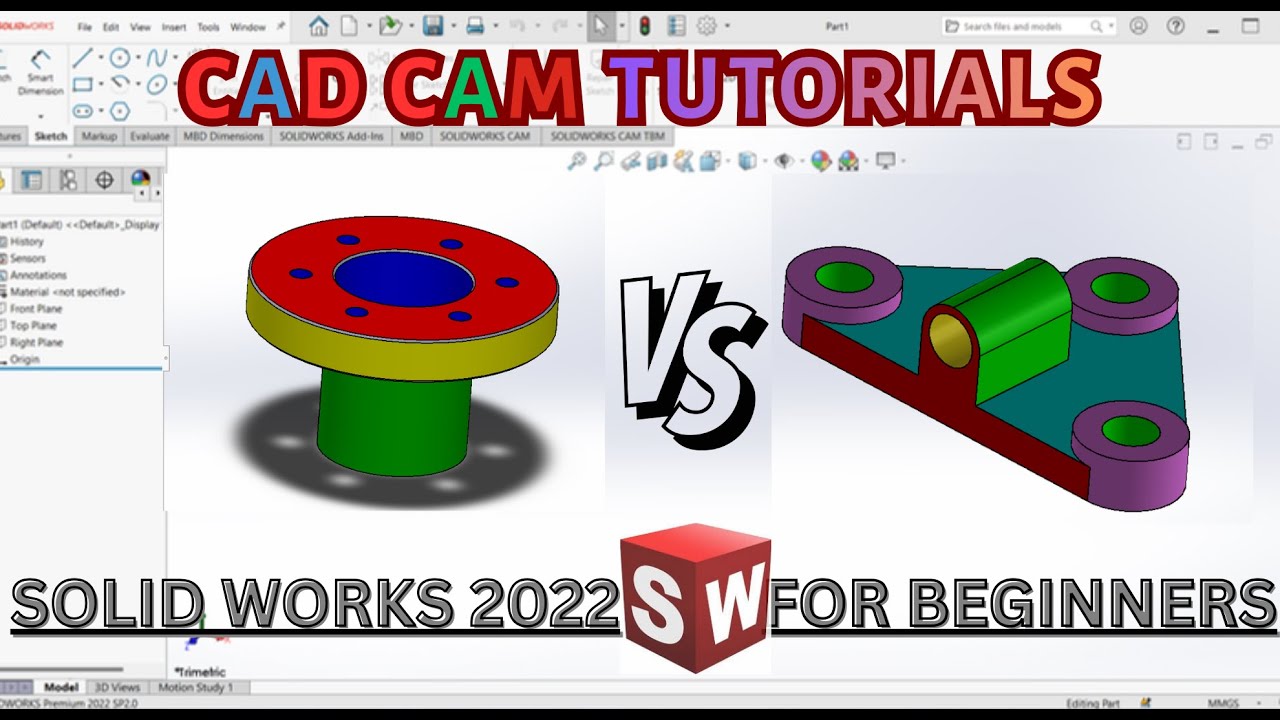 SolidWorks Practice Exercises for Beginners  | USE of Revolved Command