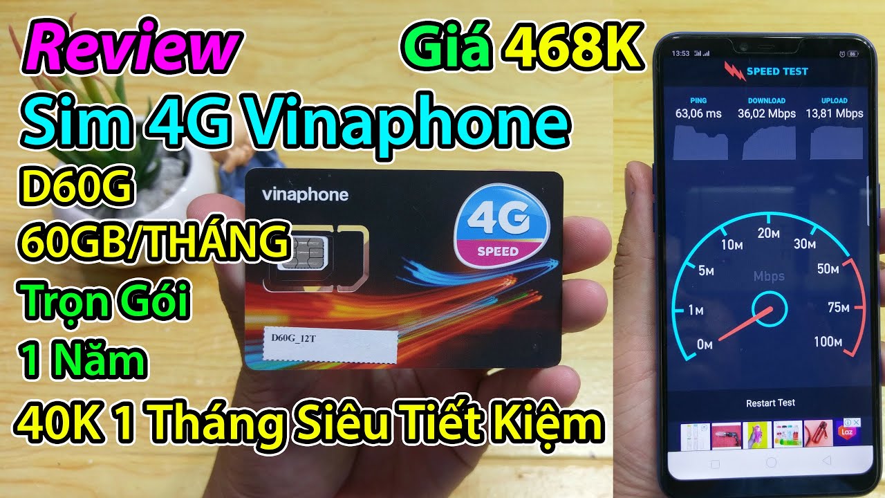 Tr&ecirc;n tay Sim 4G Vinaphone D60G 12T 60GB/TH&Aacute;NG (2GB/ng&agrave;y), trọn g&oacute;i 1 năm kh&ocirc;ng nạp tiền | Mới Nhất