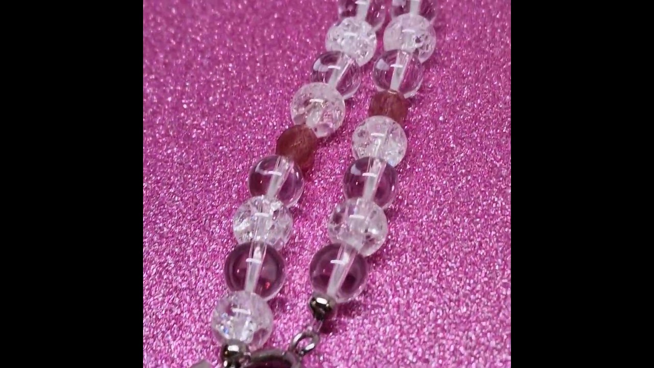 ✨ Collier Quartz fraise et Cristal de roche ❤️ #faitmain #pierrenaturelle #bracelet #bijou #bijoux