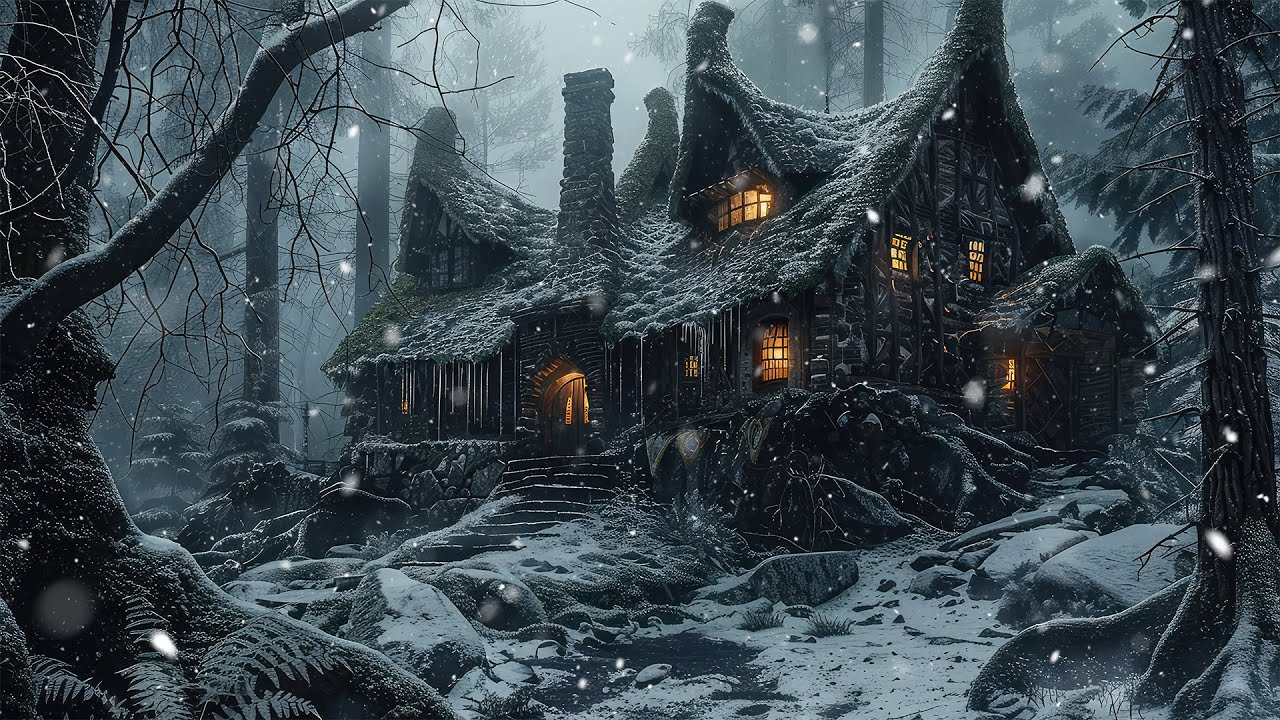 Frozen Homestead of the Shadowed Timberlands | Celtic Medieval Winter Ambience for Relax & Deep