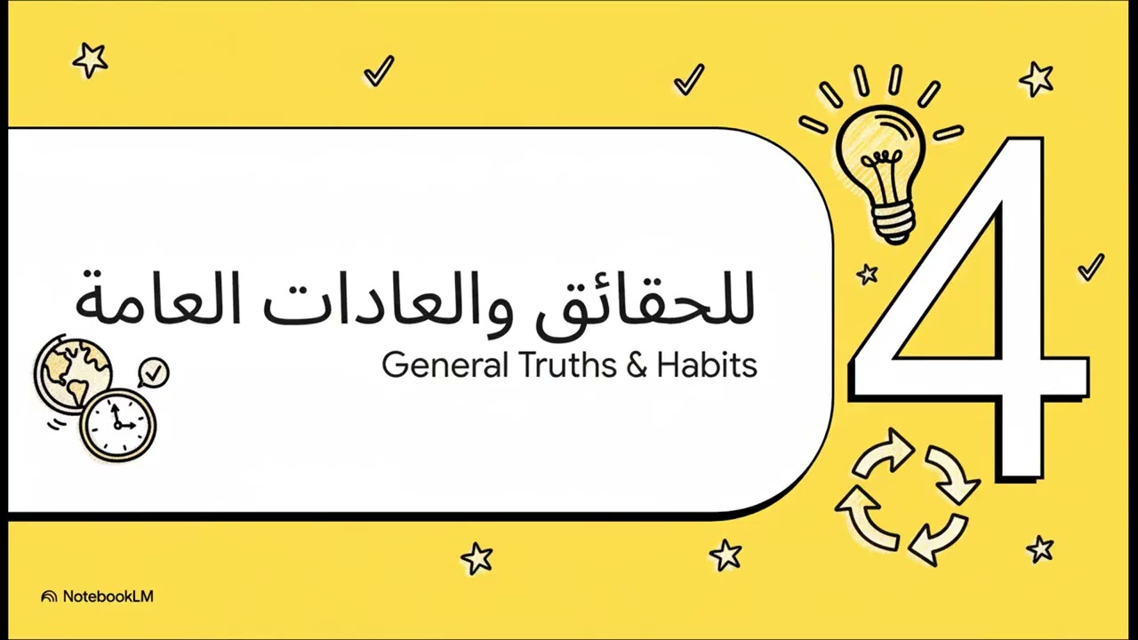 الكلمات الدالة على الأزمنة في اللغة الإنجليزية - الدرس الأول - الكلمات الدالة على المضارع البسيط