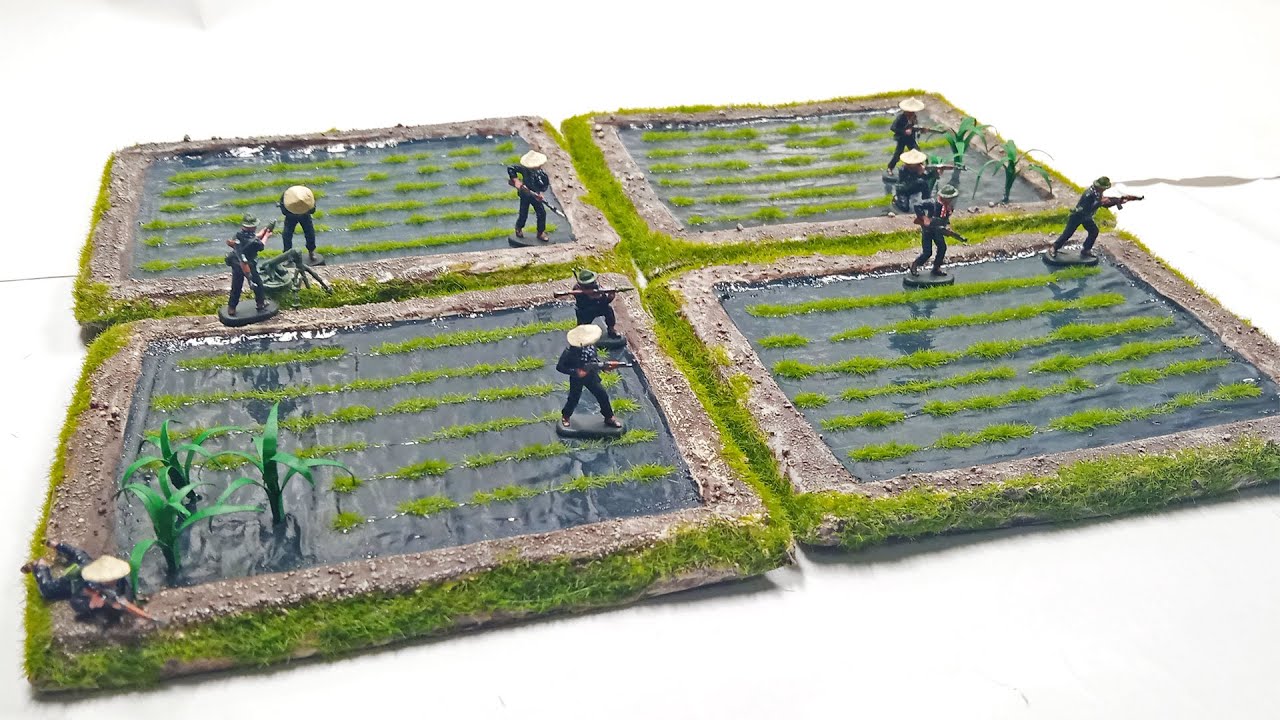 Rice Paddie Fields Terrain || Realistic Water || No Resin ||1/72 Scale || DIY How to Build