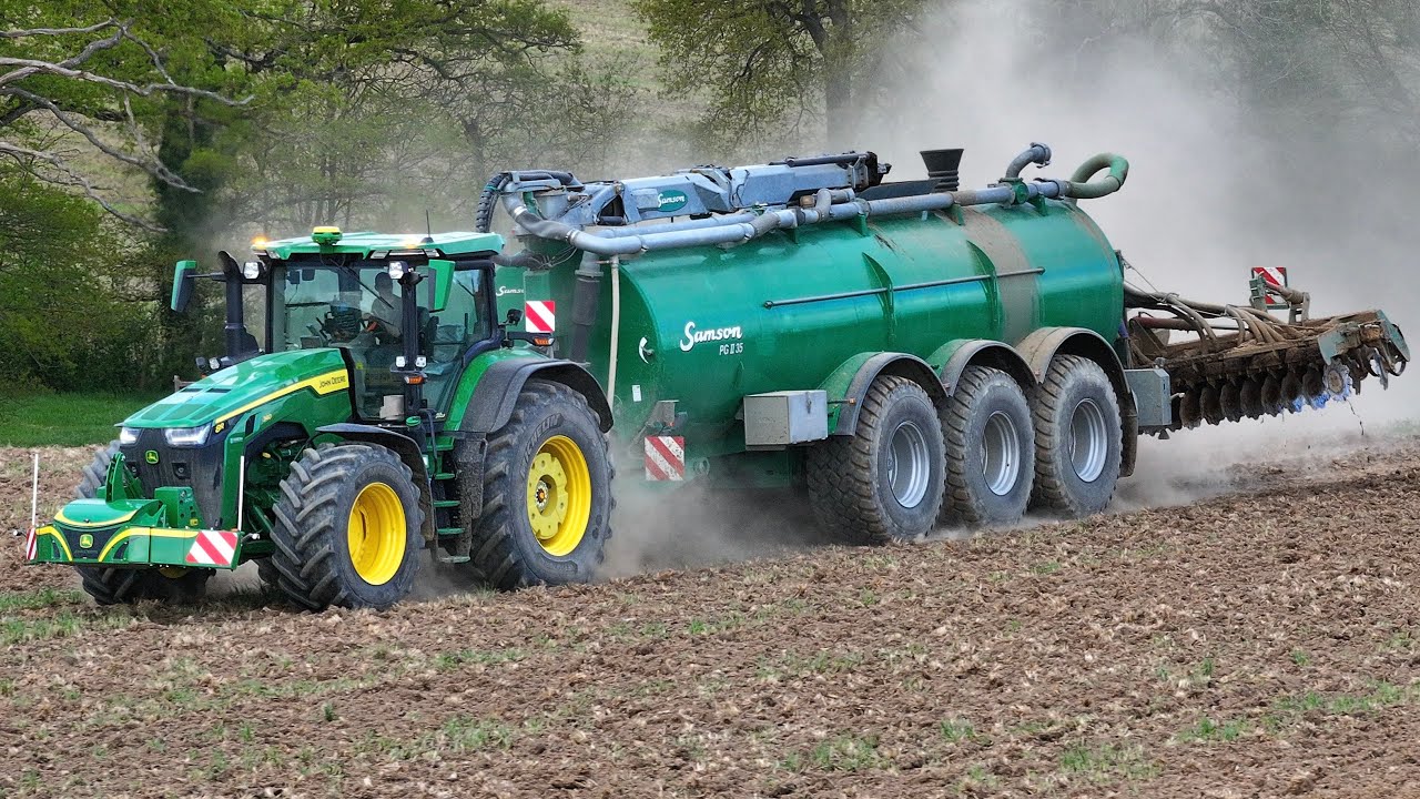 SAMSON PG II 35 💨 / JOHN DEERE 8R 340 / &Eacute;pandage de Lisier de Bovins 🐄