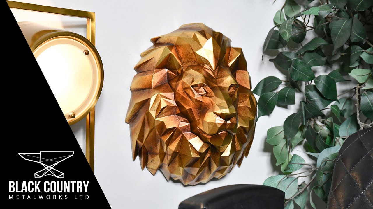 Geometric Lion Head Wall Art
