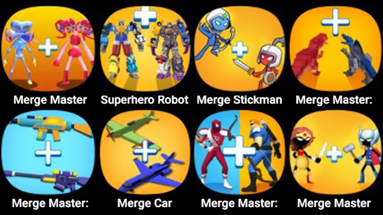 Merge Master Blue Monster, Superhero Robot Merge Master, Merge Stickman, Craft Evolution, Merge Car