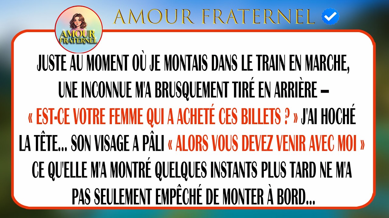 Ma Femme A Acheté Ces Billets ; Je Montais Dans Ce Train Quand Une Main M’a Saisi Et M’a Stoppé.