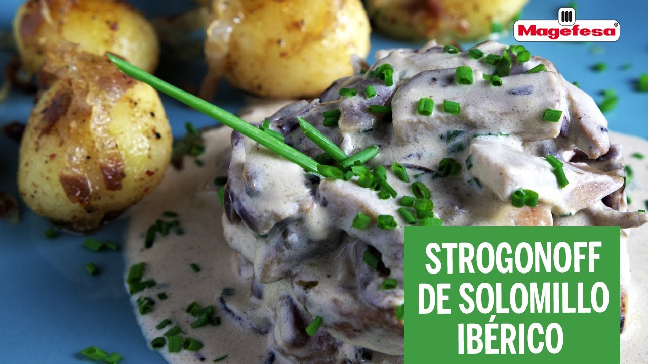 APRENDE cómo cocinar STROGONOFF de SOLOMILLO IBÉRICO 🥩 en el ROBOT de Cocina MAGCHEF /MAGEFESA 👨🏼‍🍳