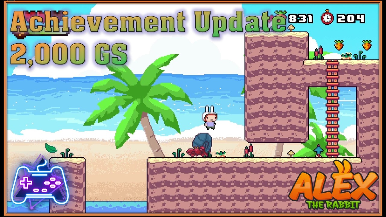 Alex the Rabbit (Xbox Series X) (Achievement Update - 2,000 GS) Cleaning Up the Crab Beach