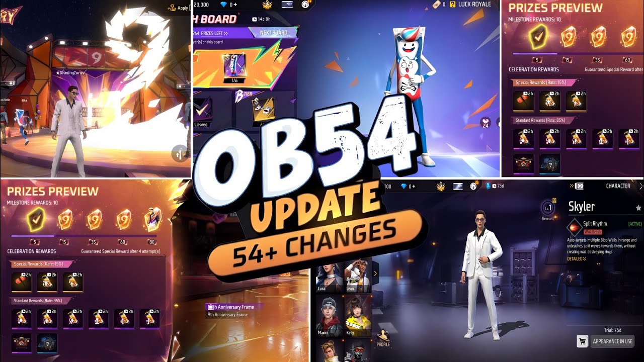 Ob54 Update New Changes In Free Fire Advance Server | Free Fire New Ob54 Update Top Changes
