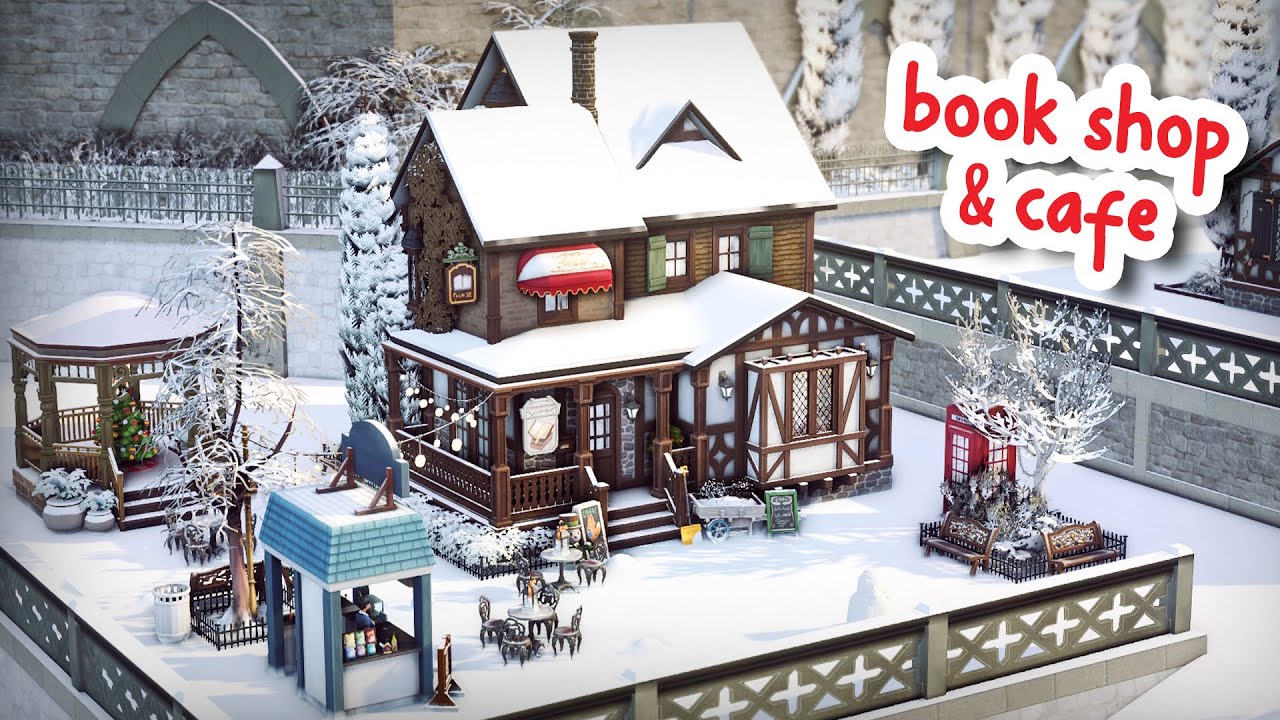 Cozy Book Shop & Caf&eacute; ❄️ || The Sims 4 Speed Build
