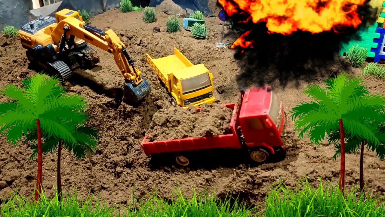 Diy tractor mini Bulldozer to jumping breeze road  Construction @Bigtoycarmini