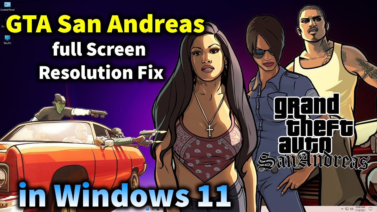 GTA San Andreas full Screen Resolution Fix (Laptop, Widescreen) 1920x1080  - Windows 11