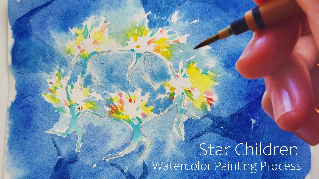 Watercolor Painting Process Star Children | Studio Ghibli | Howl’s Moving Castle