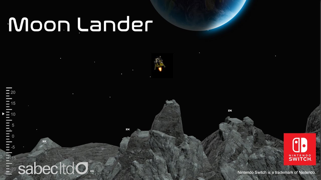 Moon Lander game play on Nintendo Switch