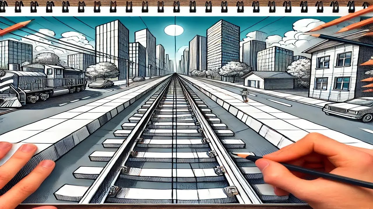 🎨 How to Draw Long-Distance Objects! | Easy Perspective Drawing Tutorial for Kids & Beginners