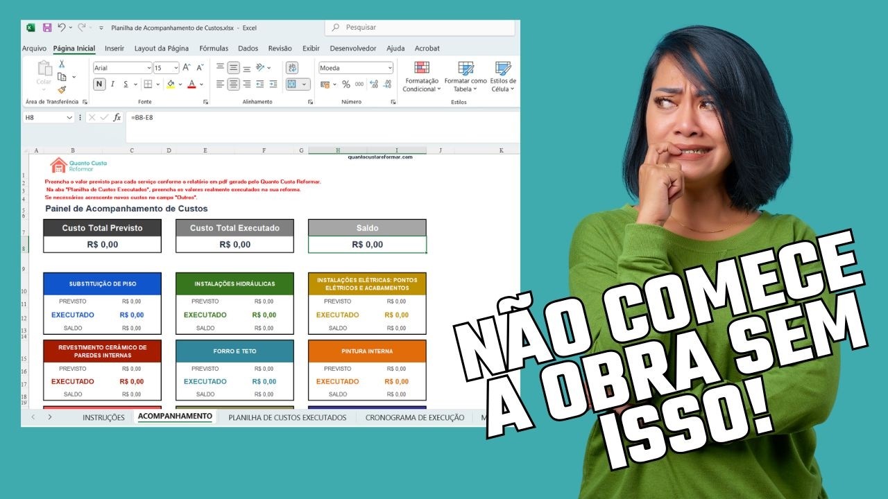 Planilha de Reforma Excel: Como planejar e economizar na sua obra (Passo a Passo)